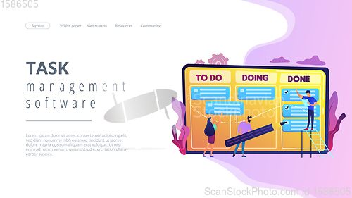 Image of Task management concept landing page.