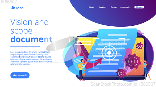 Image of Vision and scope document concept landing page.