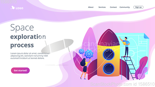 Image of Space technology concept landing page.