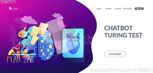 Image of Chatbot passing the Turing testconcept landing page.
