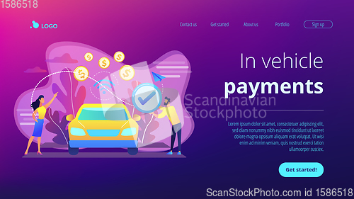 Image of In vehicle payments concept landing page.