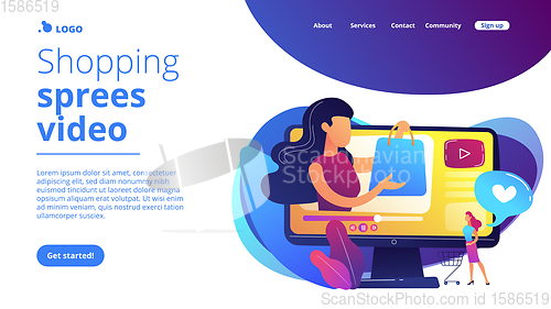 Image of Shopping sprees video concept landing page.