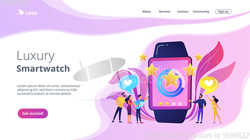 Image of Luxury smartwatch concept landing page.