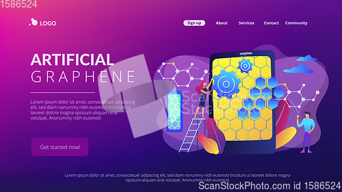 Image of Graphene technologies concept landing page.