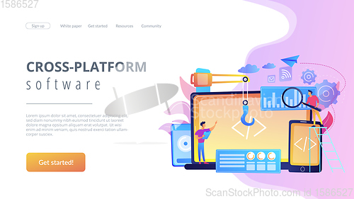 Image of Cross-platform development concept landing page.