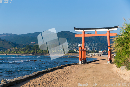 Image of Torii in Aoshima Shrine of Japan