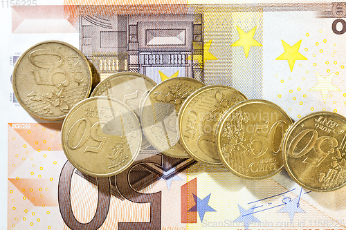 Image of euros , close-up