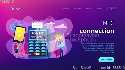 Image of NFC connection concept landing page.