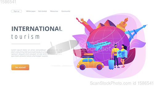 Image of Global travelling concept landing page.