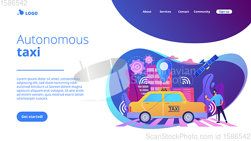 Image of Autonomous taxi concept landing page.