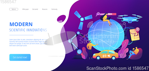 Image of Technological revolution concept landing page.