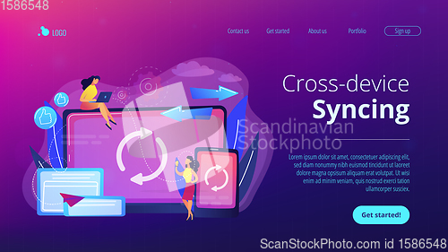 Image of Cross-device syncing concept landing page.