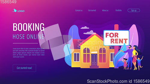 Image of House for rent concept landing page.