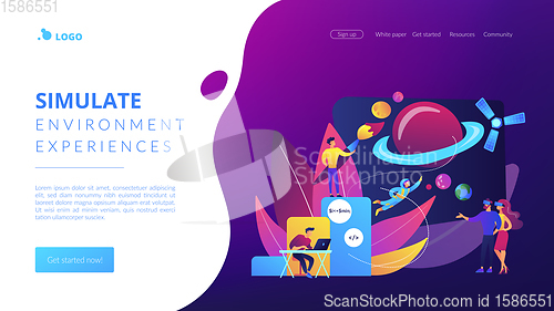 Image of Virtual world development concept landing page
