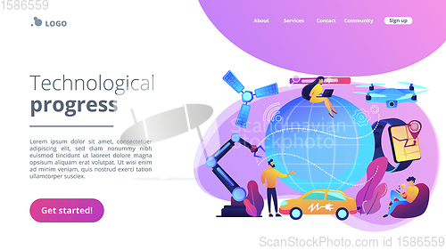 Image of Technological revolution concept landing page.