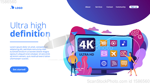 Image of UHD smart TV concept landing page.