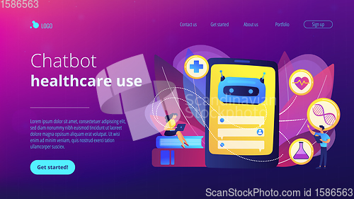 Image of Chatbot in healthcareconcept landing page.