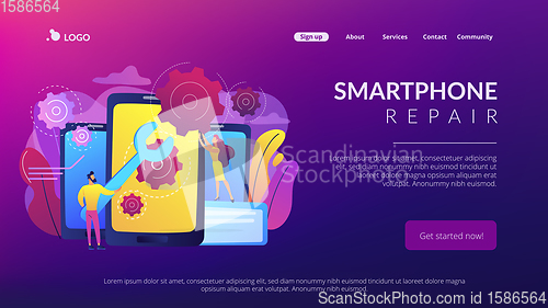 Image of Smartphone repair concept landing page.