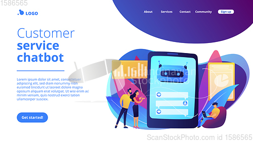 Image of Chatbot customer serviceconcept landing page.