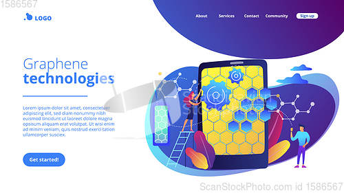 Image of Graphene technologies concept landing page.