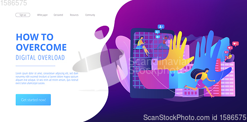 Image of Digital overload concept landing page