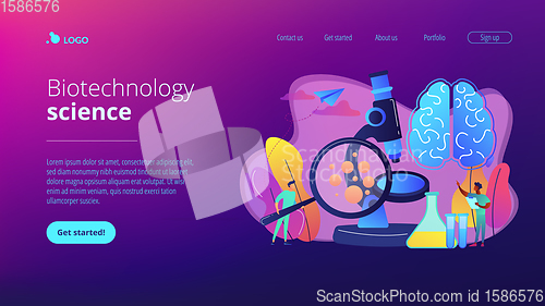 Image of Microbiological technology concept landing page.