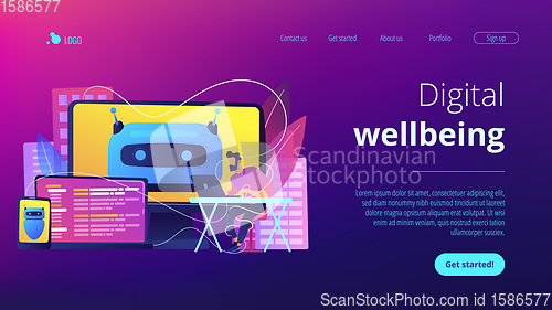 Image of Digital wellbeing concept landing page.