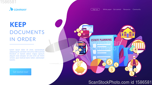 Image of Estate planning concept landing page
