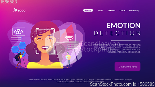 Image of Emotion detection concept landing page.