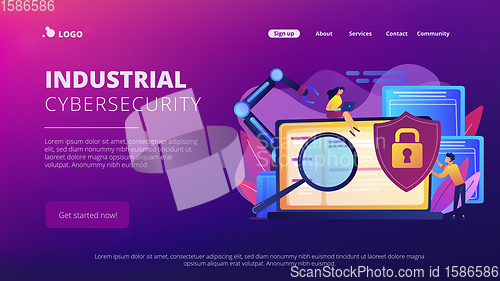Image of Industrial cybersecurity concept landing page.