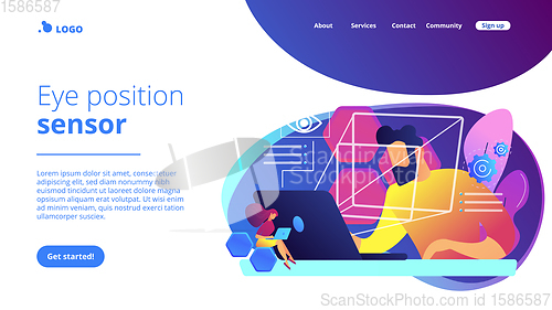 Image of Eye tracking technology concept landing page.