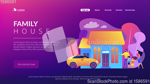 Image of Family house concept landing page.