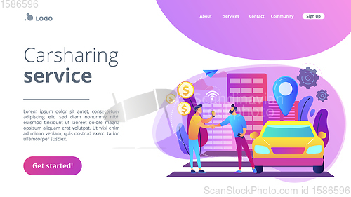 Image of Carsharing service concept landing page.