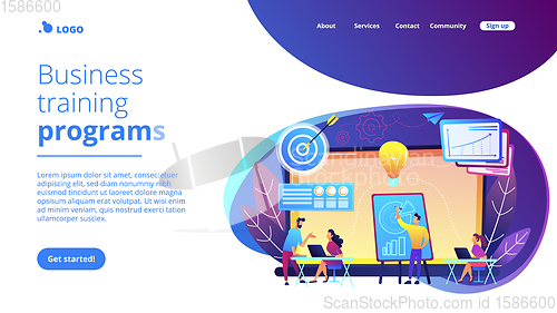 Image of Business incubator concept landing page.