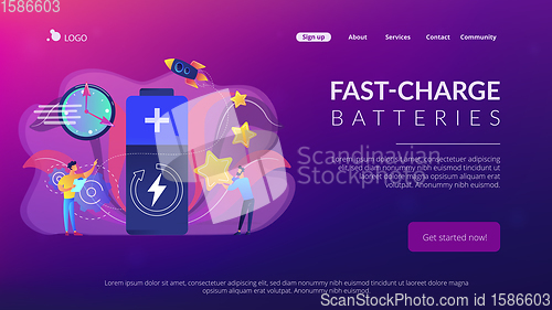 Image of Fast charging technology concept landing page.