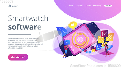 Image of Smartwatch app concept landing page.