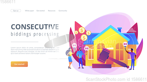 Image of Auction house concept landing page.