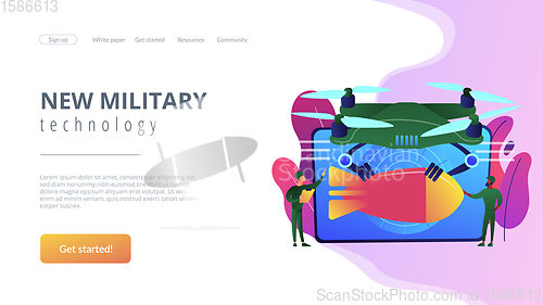 Image of Military drone concept landing page.