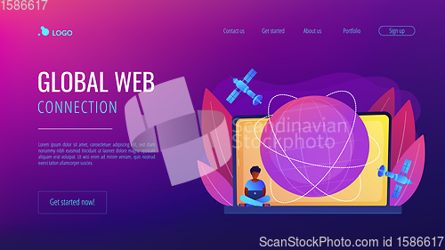 Image of Global web connection concept landing page.