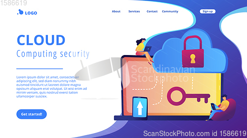 Image of Cloud computing security concept landing page.