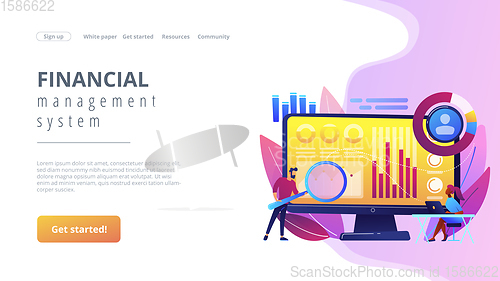 Image of Financial management system concept landing page.