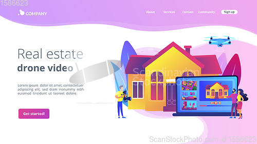 Image of Real estate video tour concept landing page