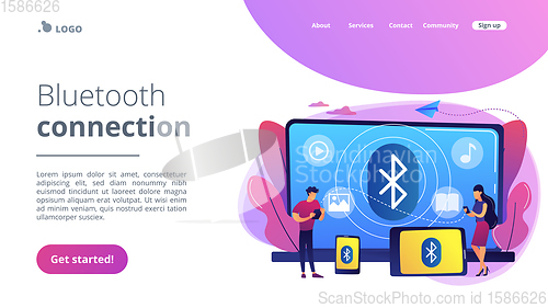 Image of Bluetooth connection concept landing page.