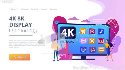 Image of UHD smart TV concept landing page.