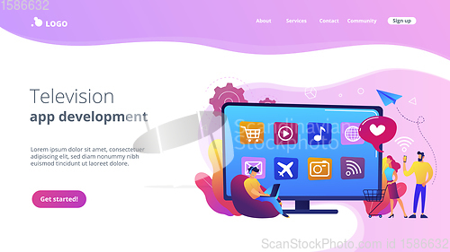 Image of Smart TV applications concept landing page.