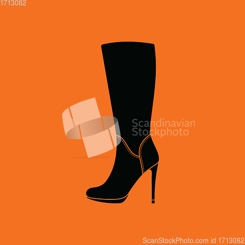 Image of Autumn woman high heel boot icon