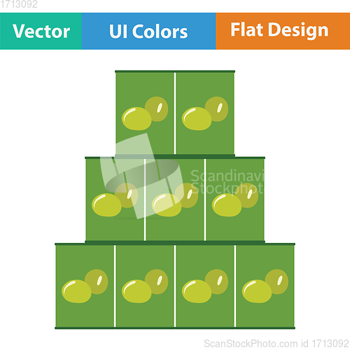 Image of Stack of olive cans icon