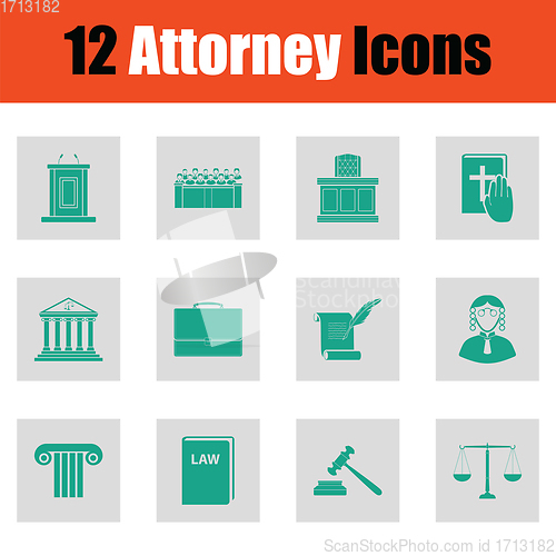 Image of Set of attorney  icons