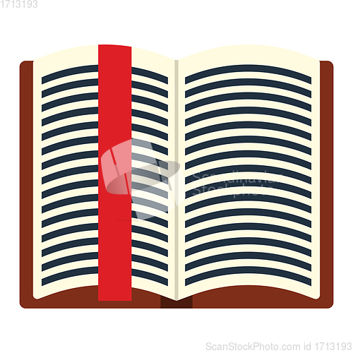 Image of Open book with bookmark icon
