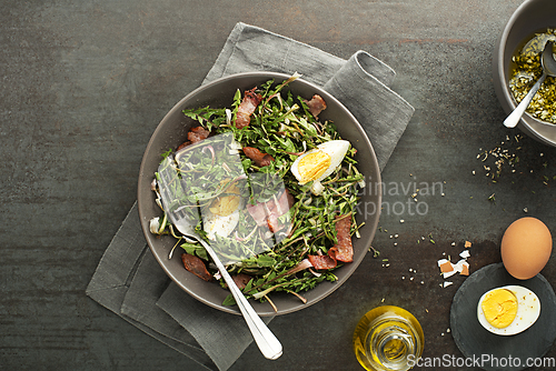 Image of Dandelion salad bacon